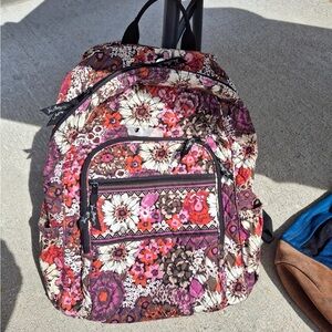 Vera Bradley Quilted Campus Backpack Rosewood